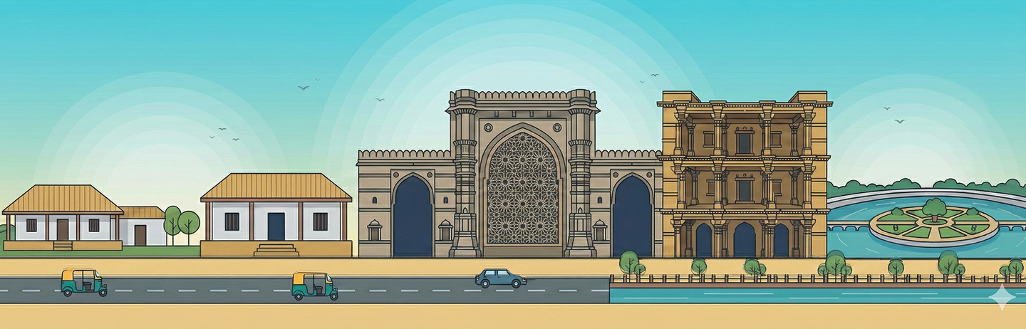 Ahmedabad to Indore cab route
