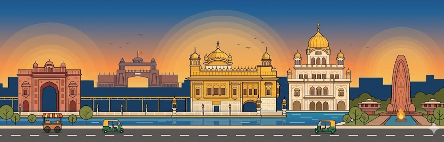 Amritsar to Noida cab route
